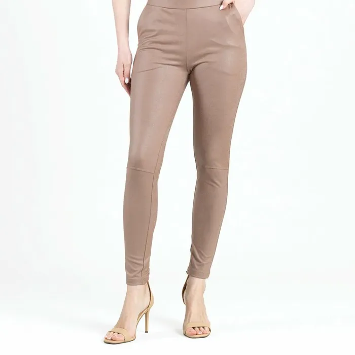 Liquid Leather Signature Skinny Pocket Pant 8211 Taupe Women Clara Sunwoo Pants Skirts