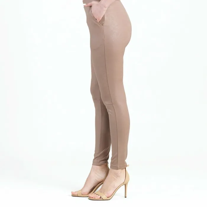 Liquid Leather Signature Skinny Pocket Pant 8211 Taupe Women Clara Sunwoo Pants Skirts