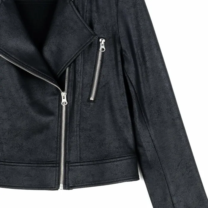 Liquid Leather Zip Cuff Moto Waist Jacket 8211 Black Women Clara Sunwoo Spring Collection