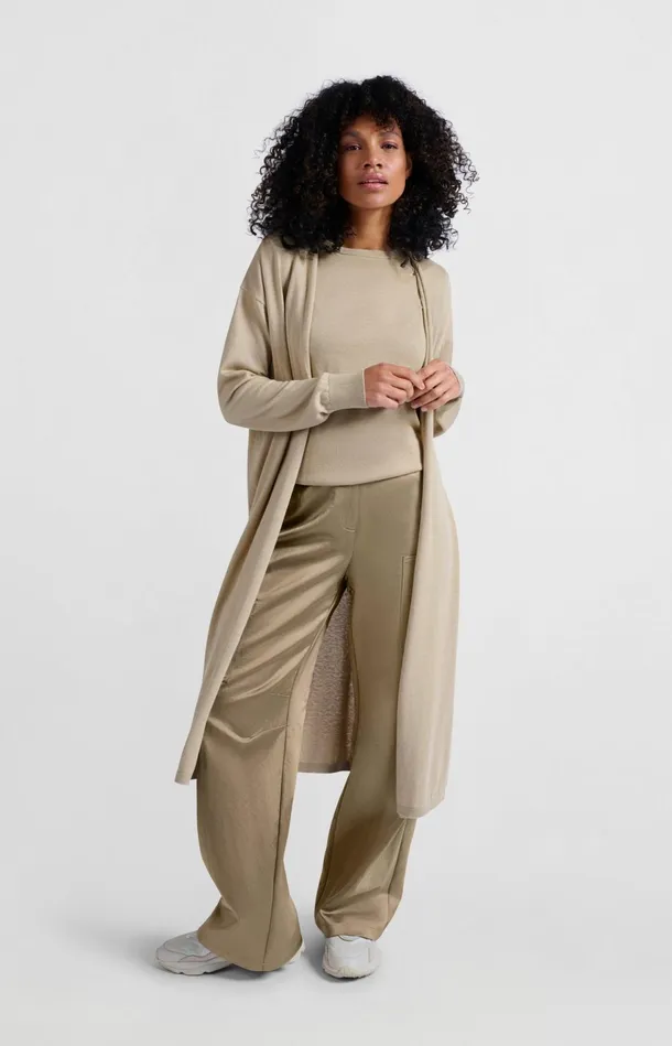 Long Cardigan With Long Sleeves And Matching Top Safari Melange Women YAYA Cardigans