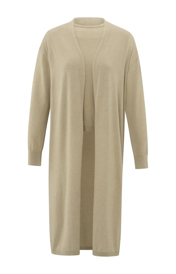 Long Cardigan With Long Sleeves And Matching Top Safari Melange Women YAYA Cardigans Long Cardigan With Long Sleeves And Matching Top Safari Melange Women YAYA Cardigans