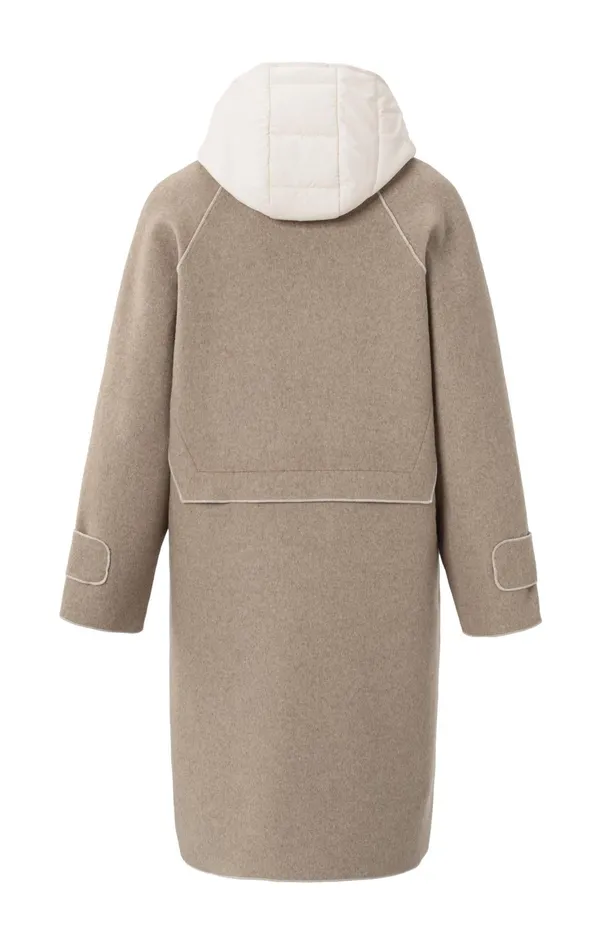 Long Coat With Quilted Body Warmer And Pockets Feather Melange Women YAYA Coats Long Coat With Quilted Body Warmer And Pockets Feather Melange Women YAYA Coats