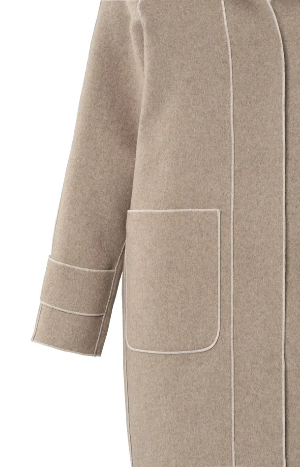 Long Coat With Quilted Body Warmer And Pockets Feather Melange Women YAYA Coats Long Coat With Quilted Body Warmer And Pockets Feather Melange Women YAYA Coats