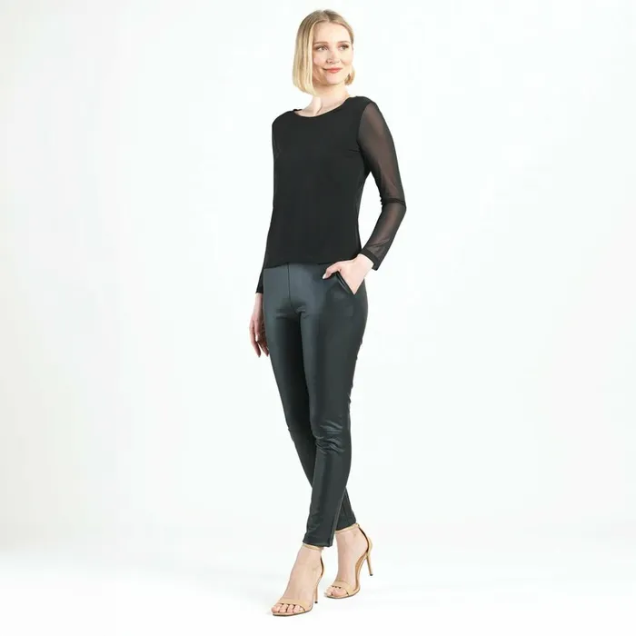 Long Mesh Sleeve Top 8211 Black Women Clara Sunwoo Spring Collection