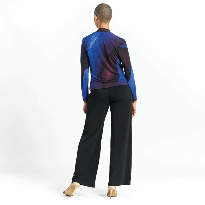Long Sleeve Crossover Faux Wrap Top 8211 Purple Watercolor 8211 Final Sale Women Clara Sunwoo Tops Tunics