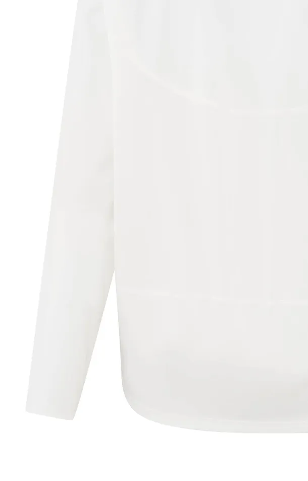 Longsleeve Top With Boat Neckline Blanc De Blanc White Women YAYA Tops Longsleeve Top With Boat Neckline Blanc De Blanc White Women YAYA Tops