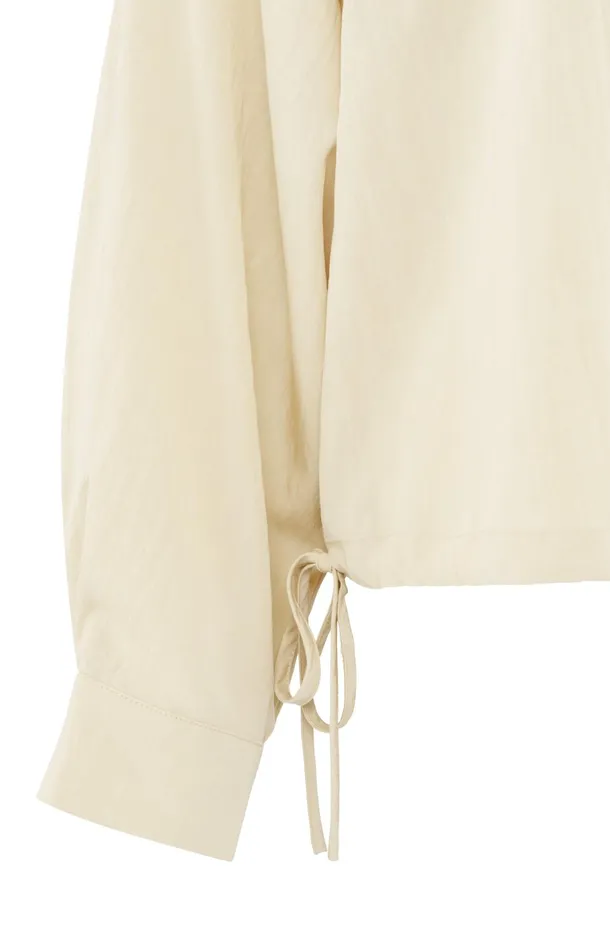 Longsleeve Top With Drawcord And Loose Fit Soft Off White Women YAYA Tops Longsleeve Top With Drawcord And Loose Fit Soft Off White Women YAYA Tops
