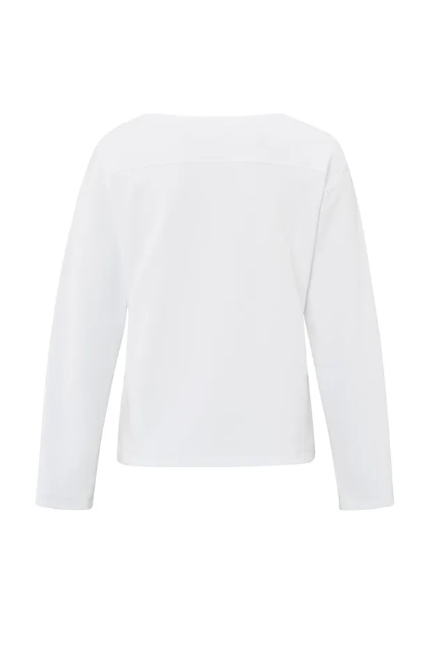 Long Sleeve Top With Seam Details Pure White Women YAYA Tops Long Sleeve Top With Seam Details Pure White Women YAYA Tops
