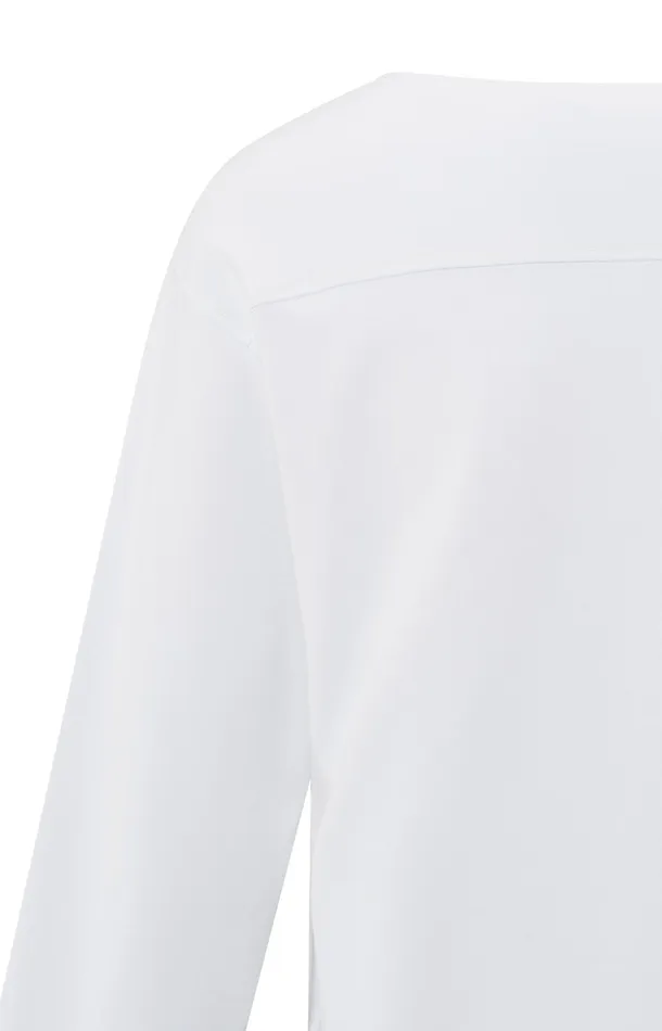 Long Sleeve Top With Seam Details Pure White Women YAYA Tops Long Sleeve Top With Seam Details Pure White Women YAYA Tops