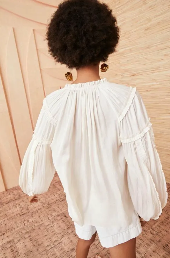 Maeve Blouse Blanc Women Ulla Johnson Tops Maeve Blouse Blanc Women Ulla Johnson Tops