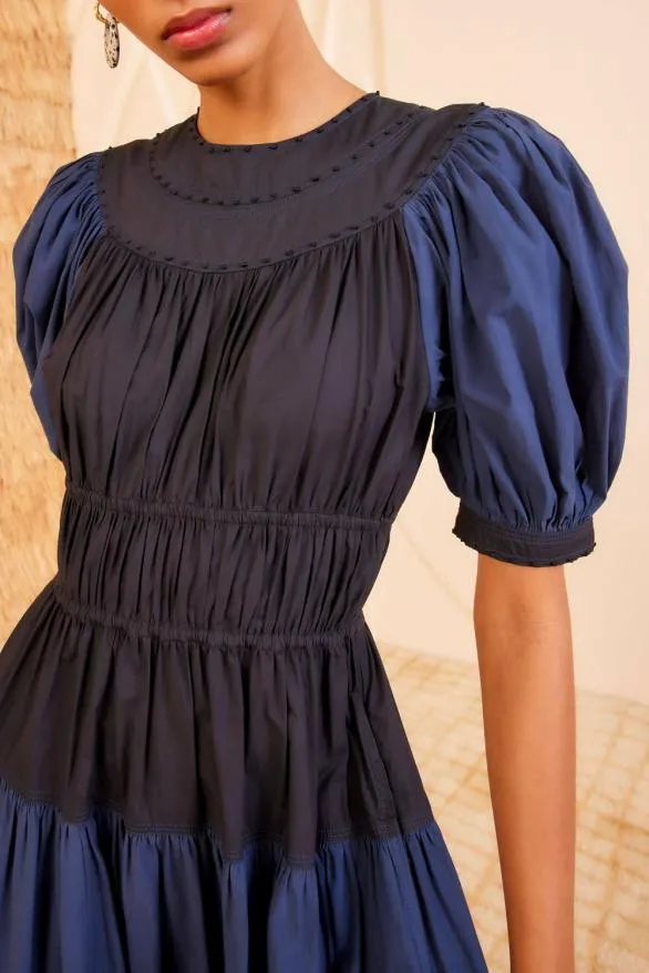 Marte Dress Twilight Colorblock Women Ulla Johnson Dresses Marte Dress Twilight Colorblock Women Ulla Johnson Dresses