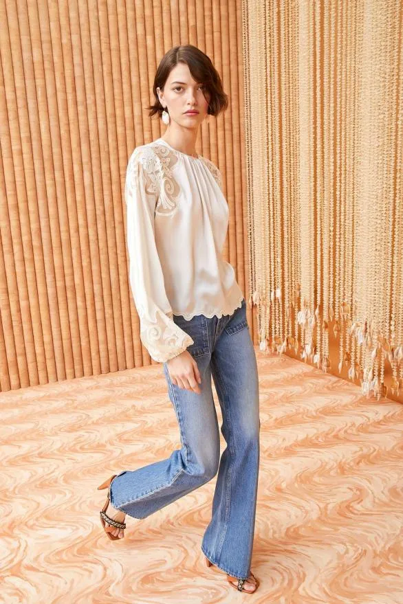Mathilde Blouse Cowrie Women Ulla Johnson Tops Mathilde Blouse Cowrie Women Ulla Johnson Tops