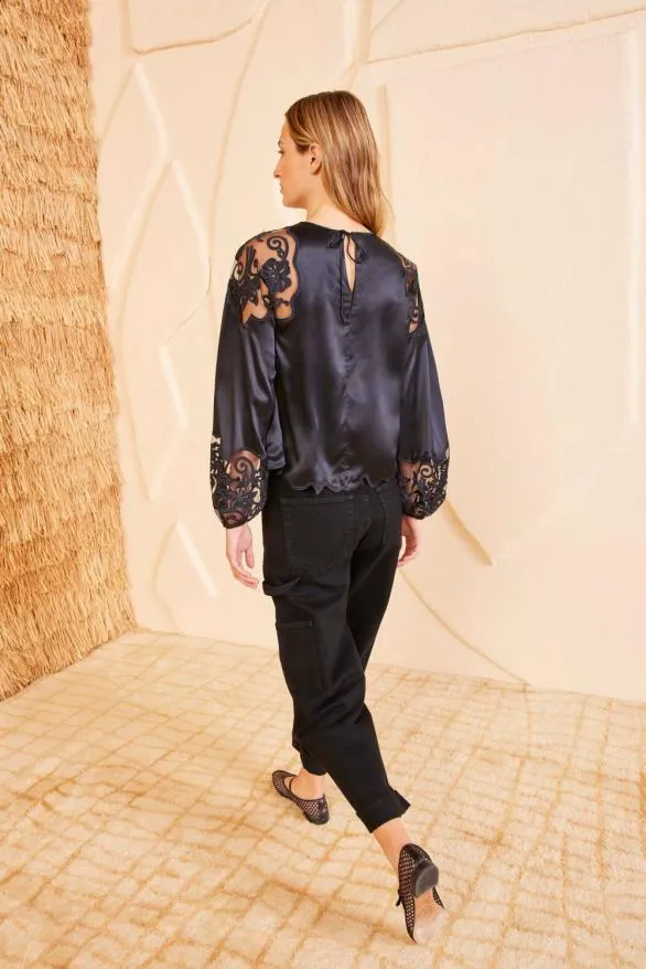 Mathilde Blouse Noir Women Ulla Johnson Tops Mathilde Blouse Noir Women Ulla Johnson Tops