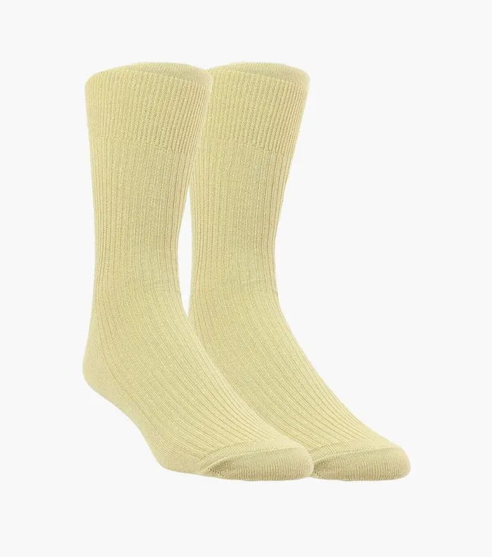 Men 2Pack Comfort Top Crew Dress Socks Khaki Florsheim Socks