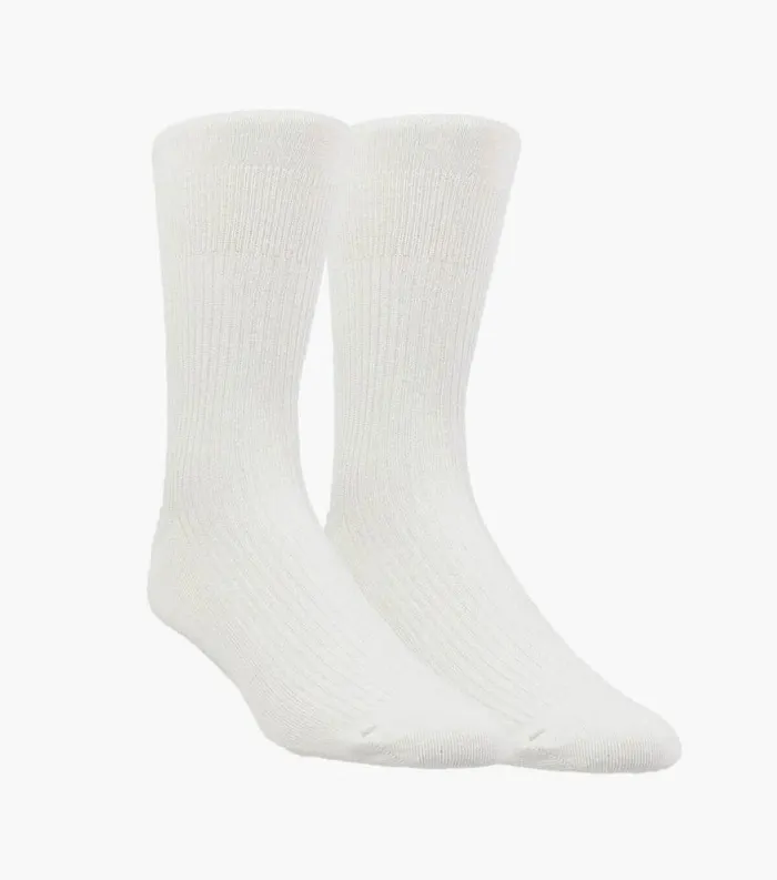 Men 2Pack Comfort Top Crew Dress Socks White Florsheim Socks