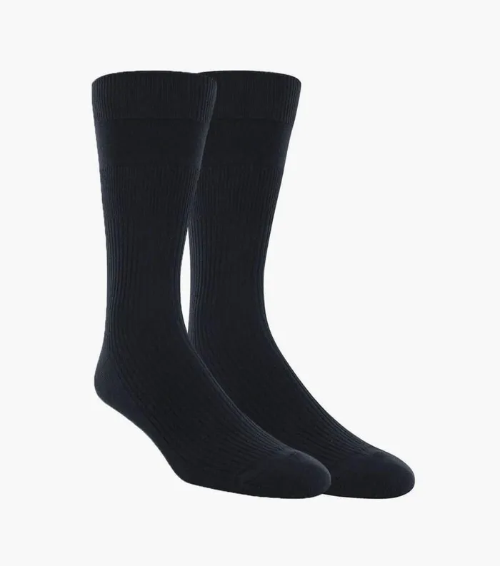 Men 2Pack NonBinding Crew Dress Socks Black Florsheim Socks