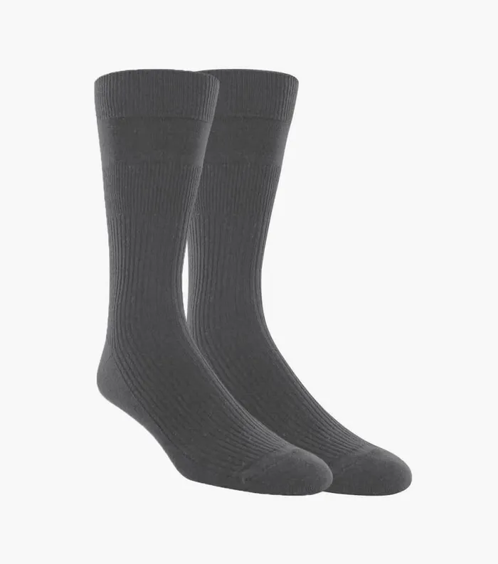 Men 2Pack NonBinding Crew Dress Socks Gray Florsheim Socks