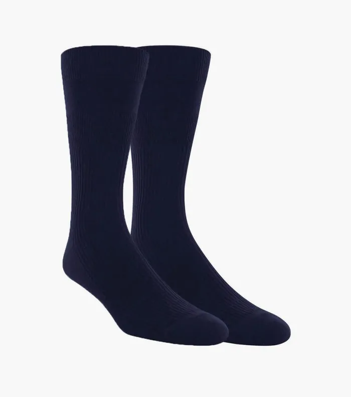 Men 2Pack NonBinding Crew Dress Socks Navy Florsheim Socks