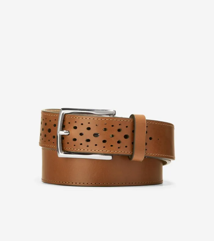 Men 32MM Washington Perforated Belt British Tan Cole Haan Belts