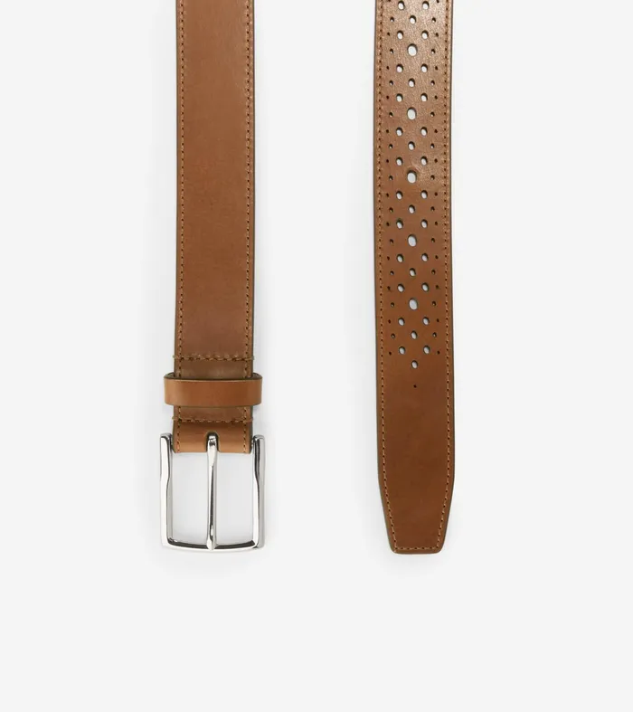 Men 32MM Washington Perforated Belt British Tan Cole Haan Belts