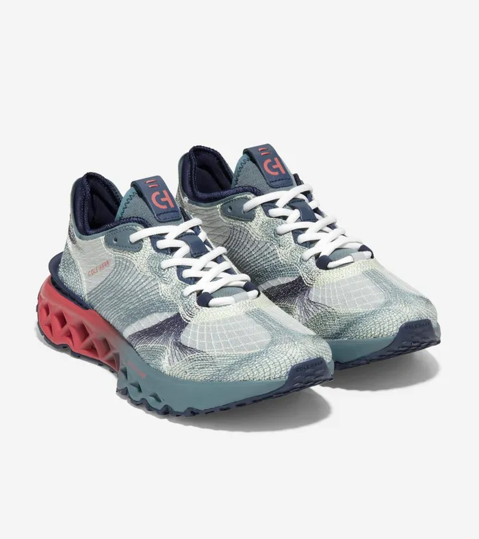 Men 5ZEROslashGRAND Embrostitch Running Shoes Evening Bluemineral Redstormy Weather Cole Haan Sneakers
