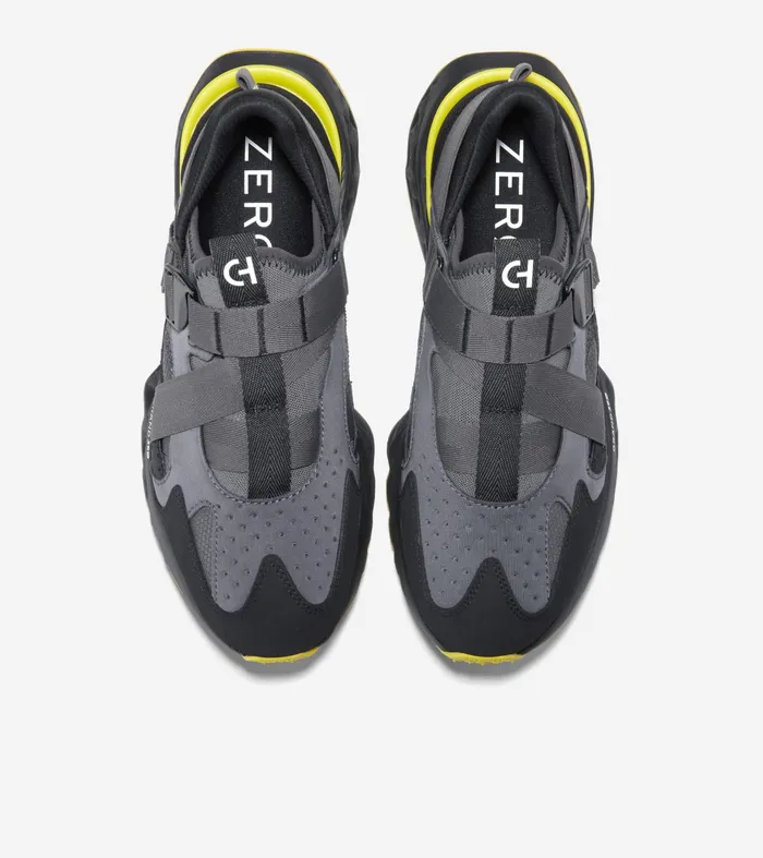 Men 5ZEROslashGRAND Monk Strap Running Shoes Gray Pinstripesulphur Springblack Cole Haan Sneakers