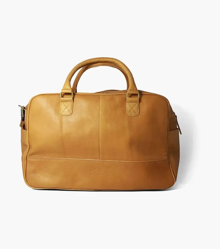 Men Adelmo Leather Duffle Bag Tan Florsheim Bags