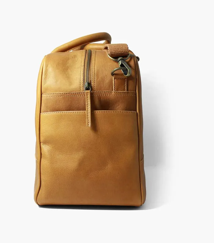Men Adelmo Leather Duffle Bag Tan Florsheim Bags