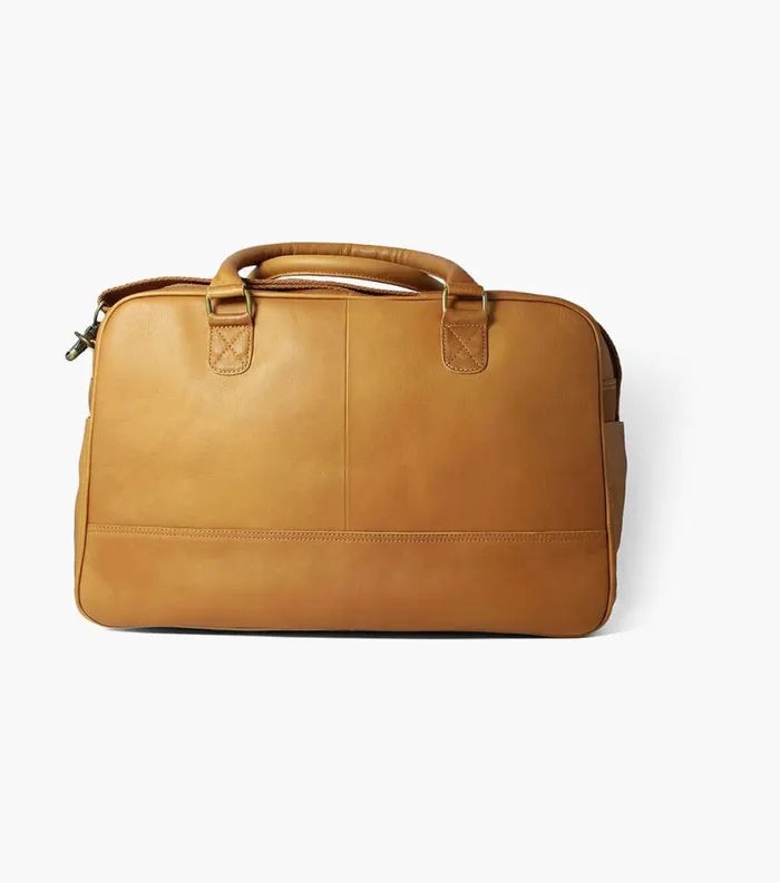 Men Adelmo Leather Duffle Bag Tan Florsheim Bags