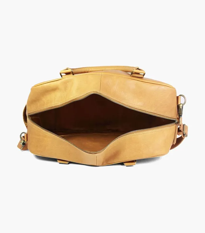 Men Adelmo Leather Duffle Bag Tan Florsheim Bags