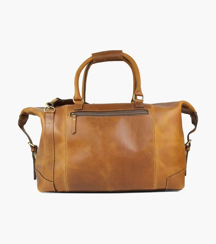 Men Akalin Buffalo Leather Duffel Bag Cognac Florsheim Bags