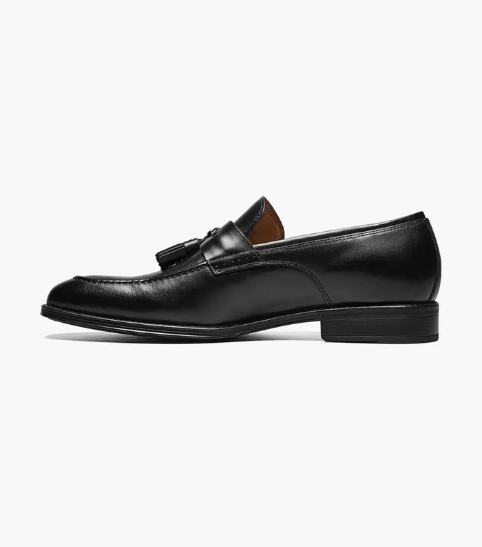 Men Amelio Moc Toe Tassel Slip On Black Florsheim Florsheim Comfortech