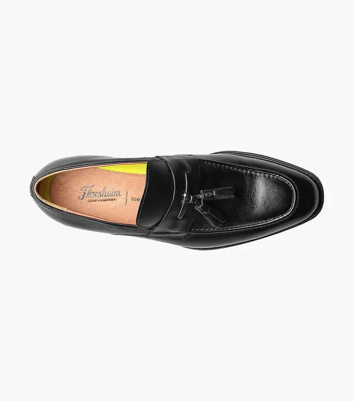 Men Amelio Moc Toe Tassel Slip On Black Florsheim Florsheim Comfortech