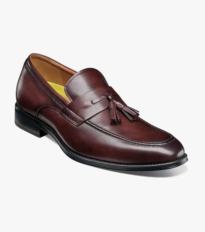Men Amelio Moc Toe Tassel Slip On Burgundy Florsheim Florsheim Comfortech