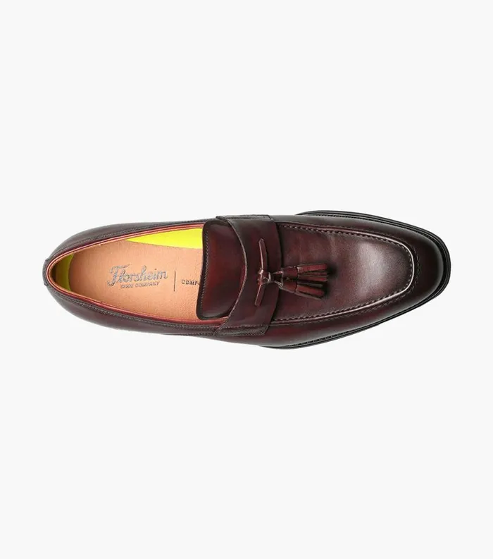 Men Amelio Moc Toe Tassel Slip On Burgundy Florsheim Florsheim Comfortech