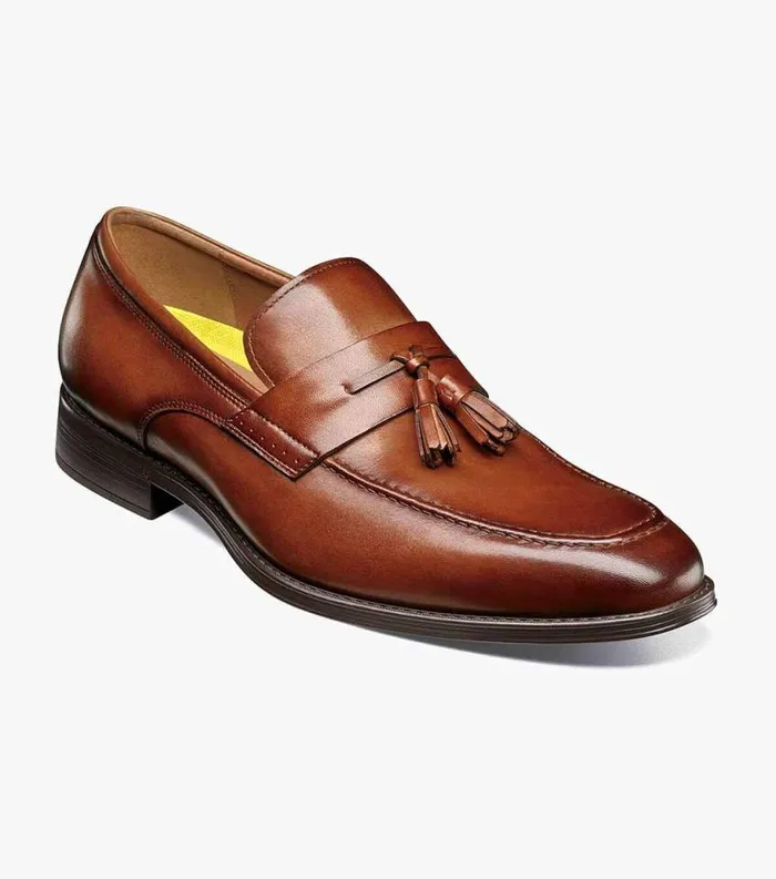 Men Amelio Moc Toe Tassel Slip On Cognac Florsheim Florsheim Comfortech