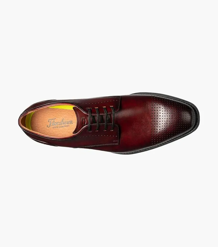 Men Amelio Perf Cap Toe Oxford Burgundy Florsheim Dress Shoes