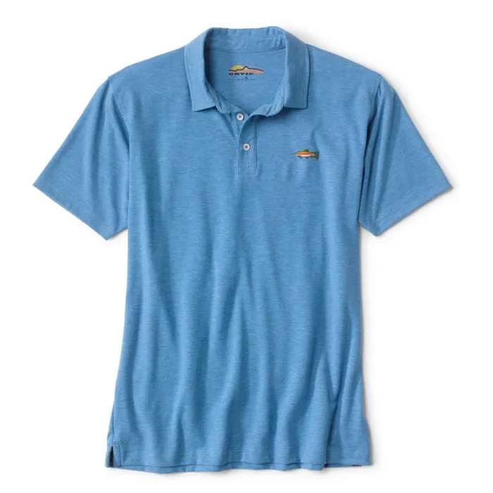 Men Anglerrsquos Performance Polo Lake Blue Orvis Shirts