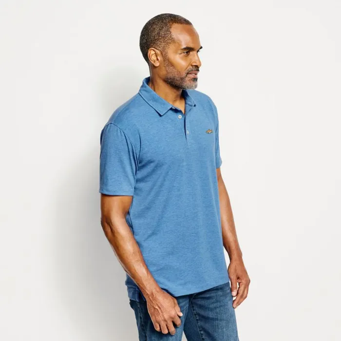 Men Anglerrsquos Performance Polo Lake Blue Orvis Shirts