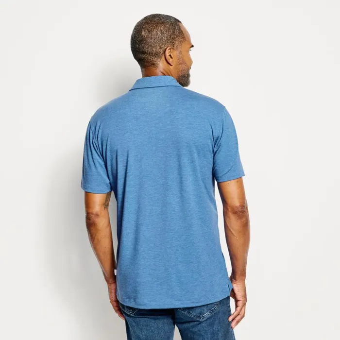 Men Anglerrsquos Performance Polo Lake Blue Orvis Shirts