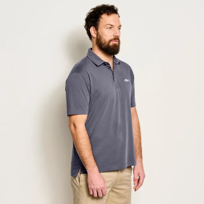 Men Anglerrsquos Polo Shirt Washed Navy Orvis Shirts