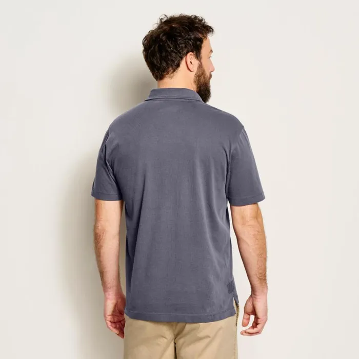 Men Anglerrsquos Polo Shirt Washed Navy Orvis Shirts