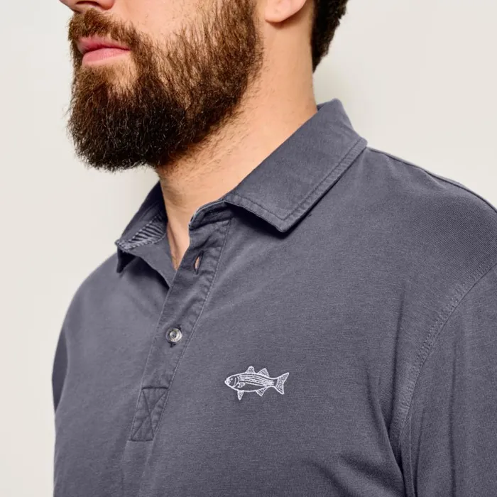 Men Anglerrsquos Polo Shirt Washed Navy Orvis Shirts