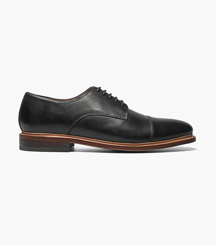 Men Annuity Cap Toe Oxford Black Florsheim Dress Shoes