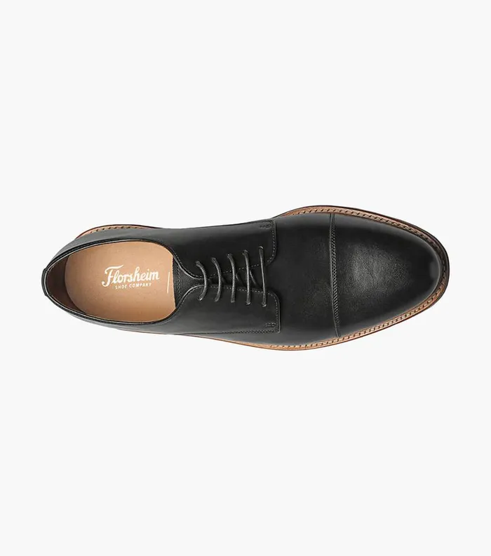 Men Annuity Cap Toe Oxford Black Florsheim Dress Shoes