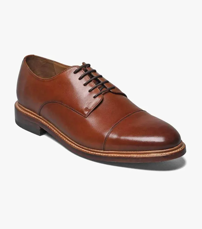 Men Annuity Cap Toe Oxford Cognac Florsheim Dress Shoes