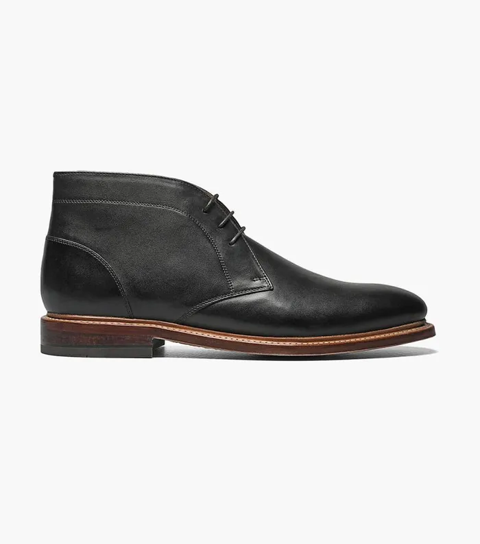 Men Annuity Plain Toe Chukka Boot Black Florsheim Dress Shoes