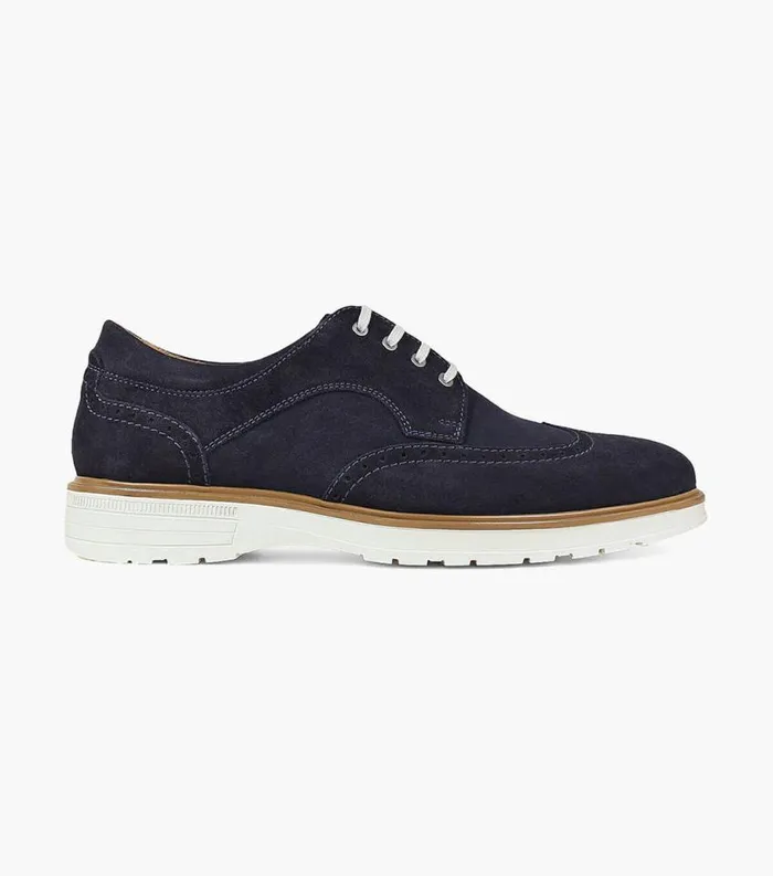 Men Astor Wingtip Oxford Navy Suede Florsheim Dress Shoes