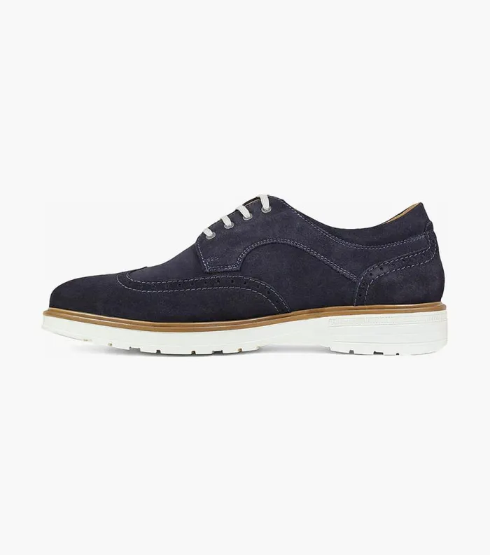 Men Astor Wingtip Oxford Navy Suede Florsheim Dress Shoes