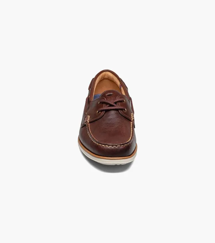 Men Atlantic Moc Toe Boat Shoe Chocolate Florsheim Casual Shoes